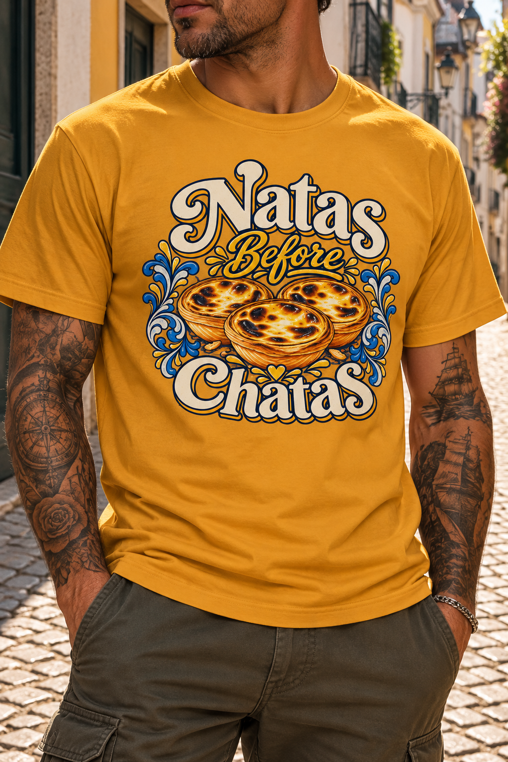 Natas Before Chatas Portuguese Graphic T-Shirt