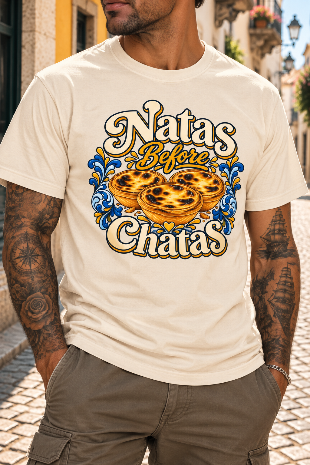 Natas Before Chatas Portuguese Graphic T-Shirt
