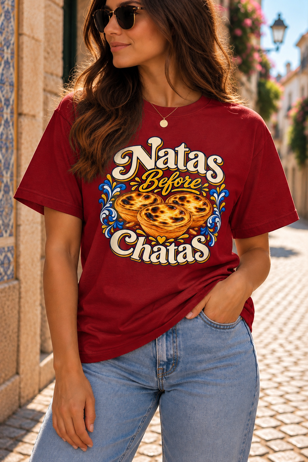 Natas Before Chatas Portuguese Graphic T-Shirt