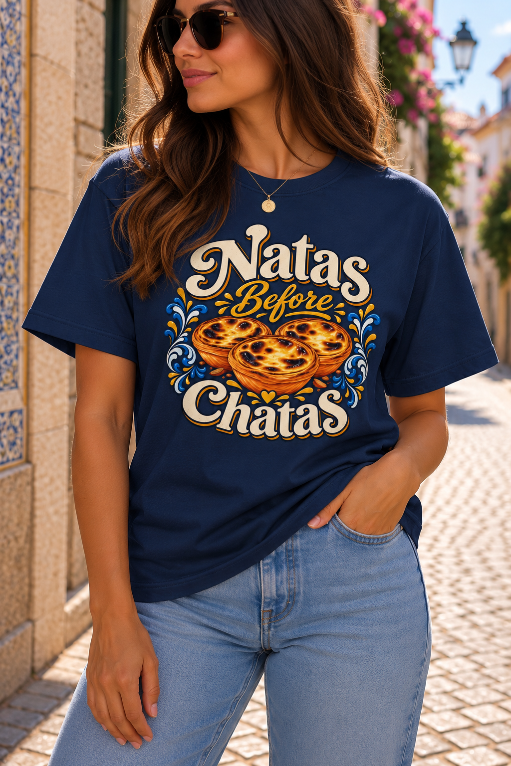 Natas Before Chatas Portuguese Graphic T-Shirt