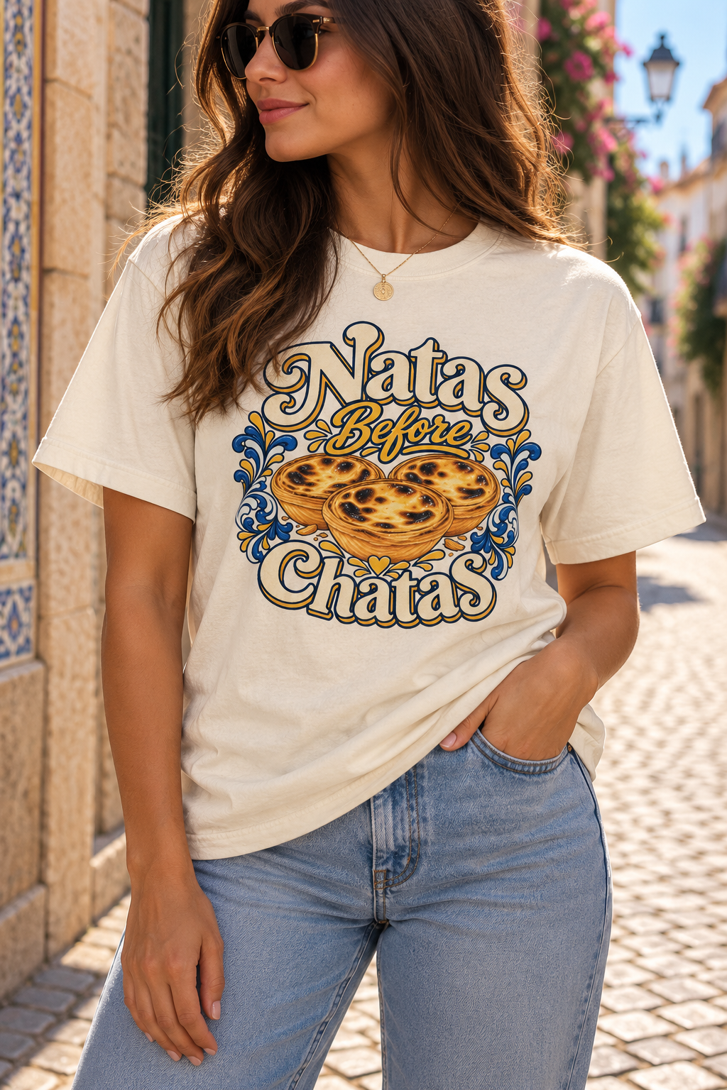 Natas Before Chatas Portuguese Graphic T-Shirt