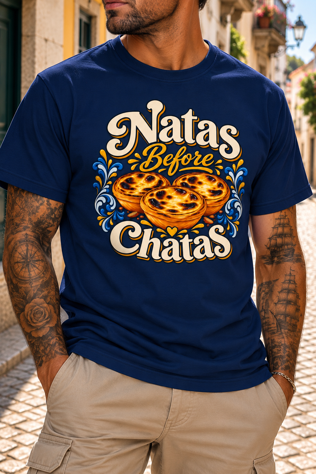 Natas Before Chatas Portuguese Graphic T-Shirt