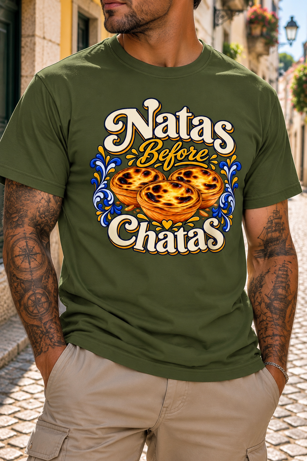 Natas Before Chatas Portuguese Graphic T-Shirt