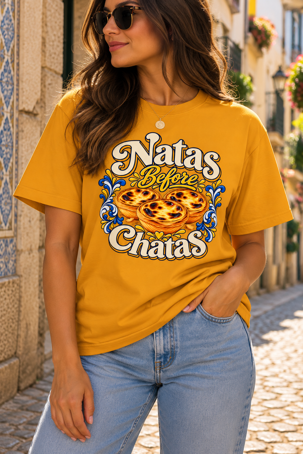 Natas Before Chatas Portuguese Graphic T-Shirt