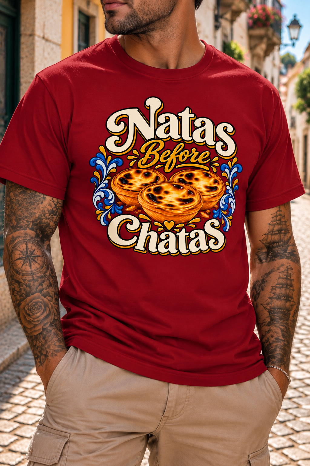 Natas Before Chatas Portuguese Graphic T-Shirt